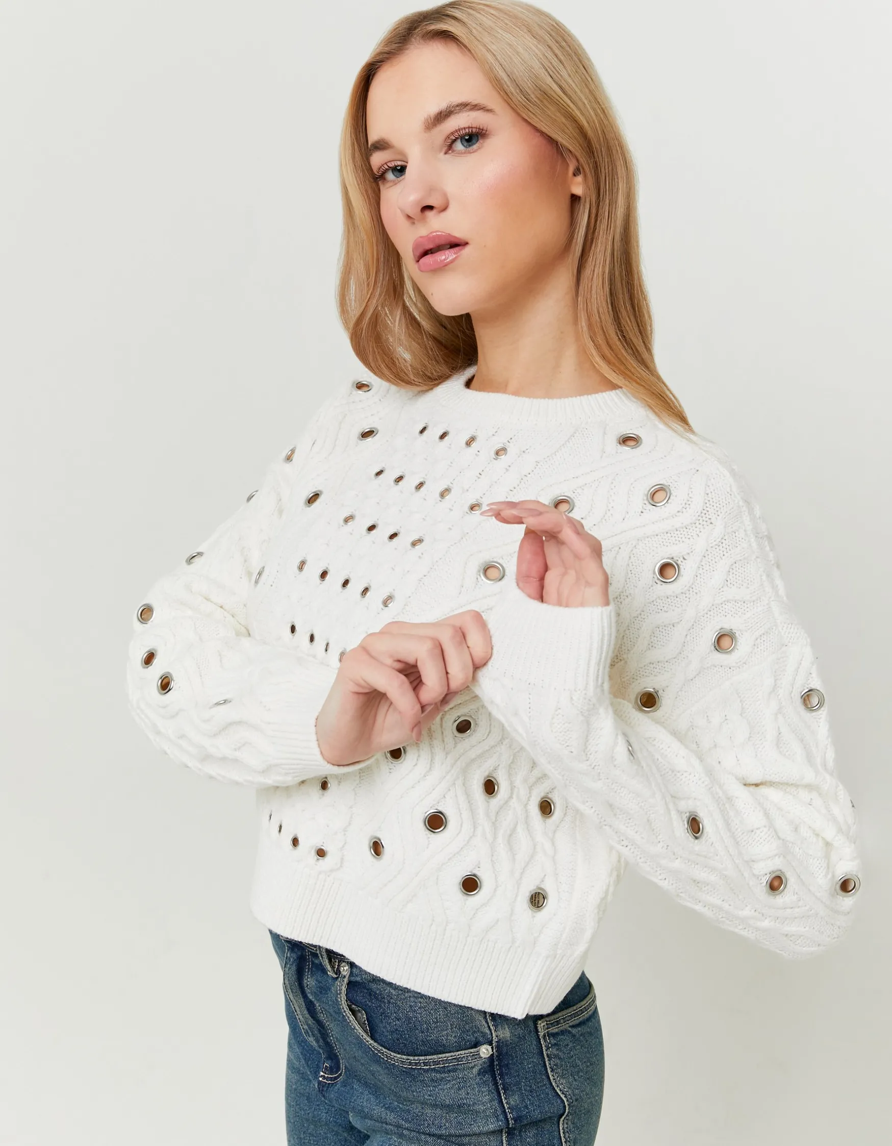 Tally Weijl Weisser Pullover^ Strick