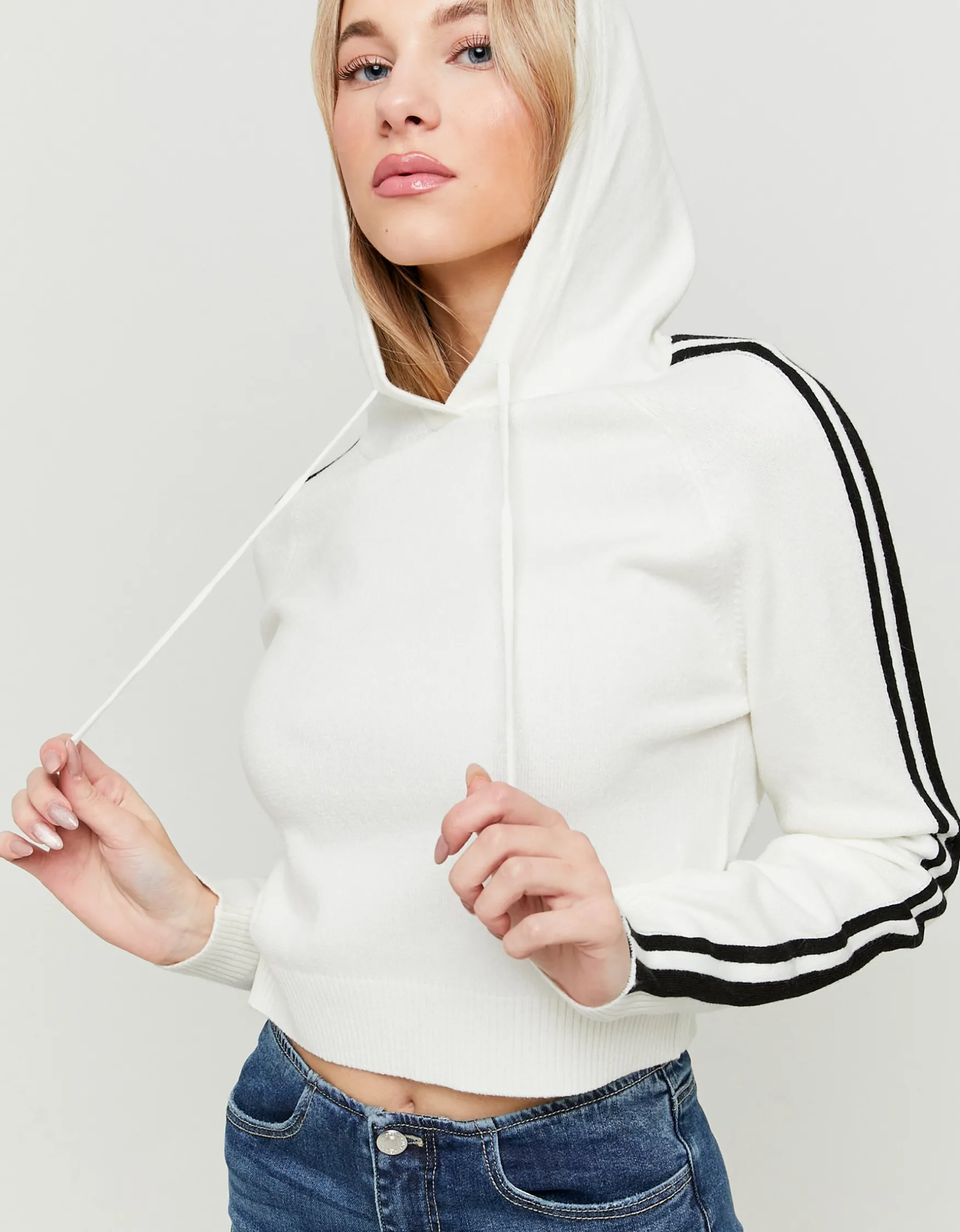 Tally Weijl Weisser Pullover mit Streifen^ Strick