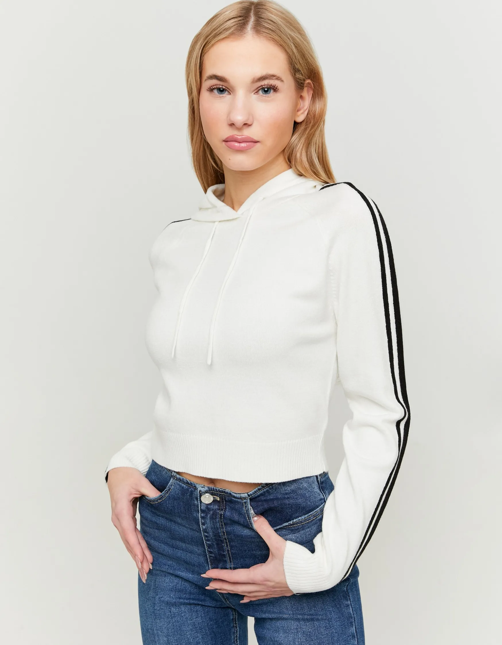 Tally Weijl Weisser Pullover mit Streifen^ Strick