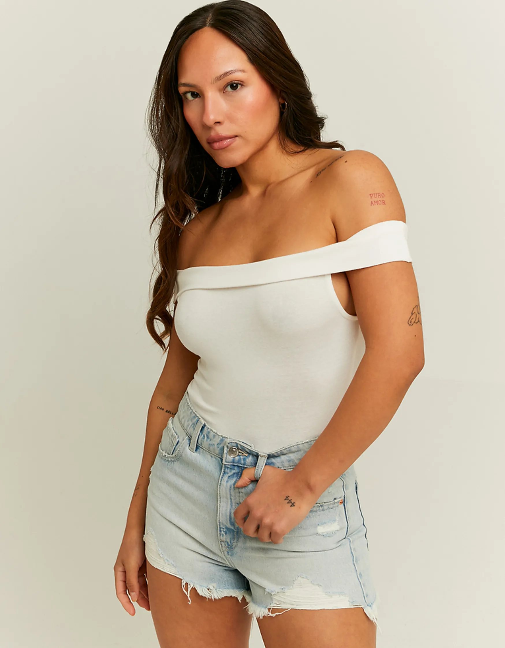 Tally Weijl Weisses Basic Off Shoulder Tank Top^ Basic T-Shirts