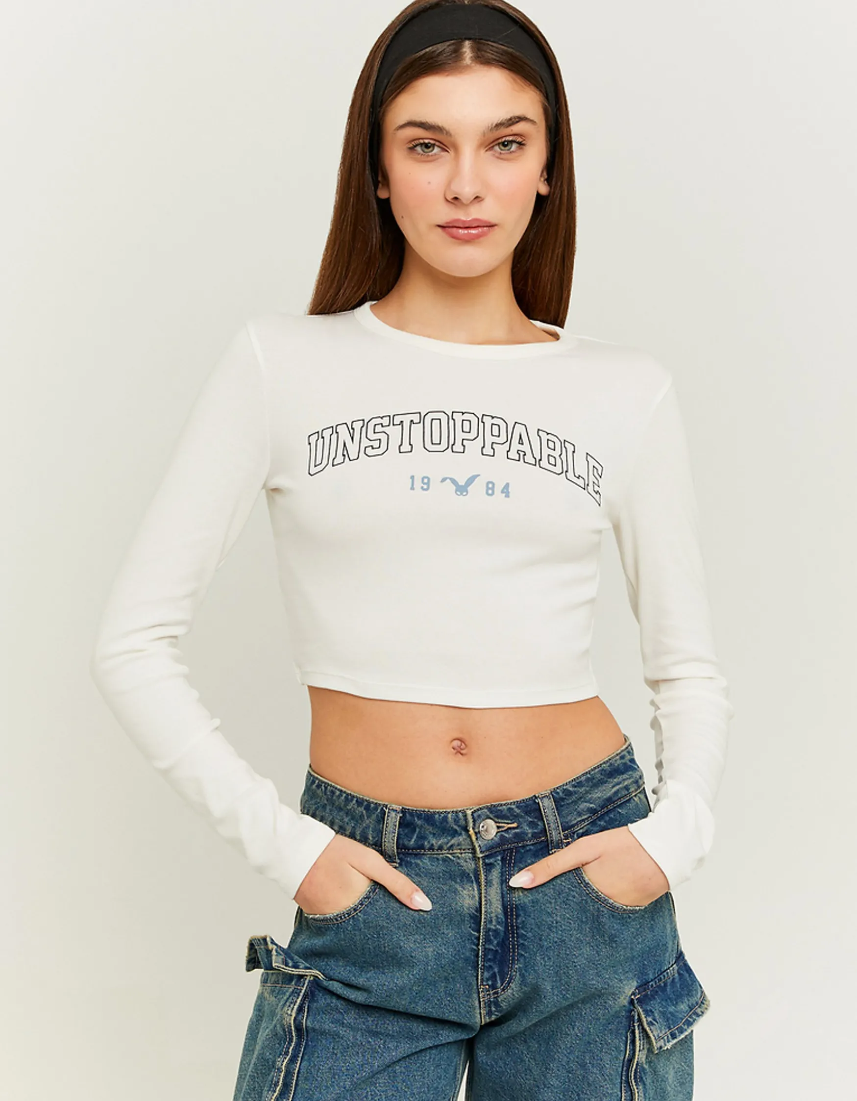 Tally Weijl Weisses Cropped Printed T-Shirt^ T-Shirts Mit Print