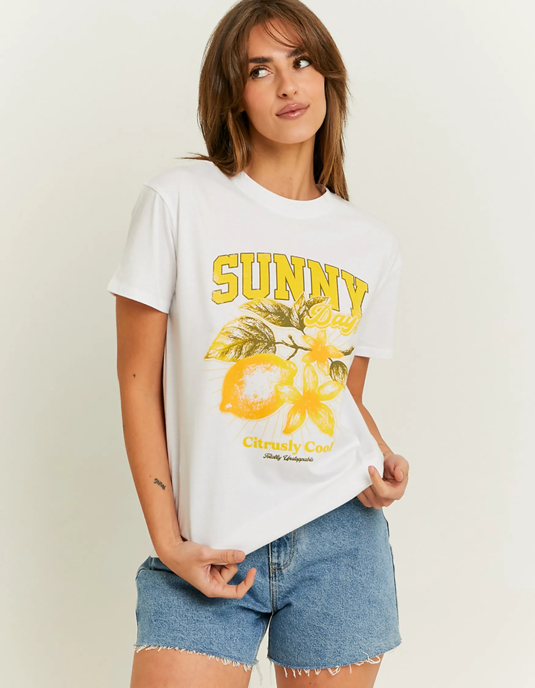 Tally Weijl Weisses Oversize T-Shirt mit Print^ T-Shirts Mit Print