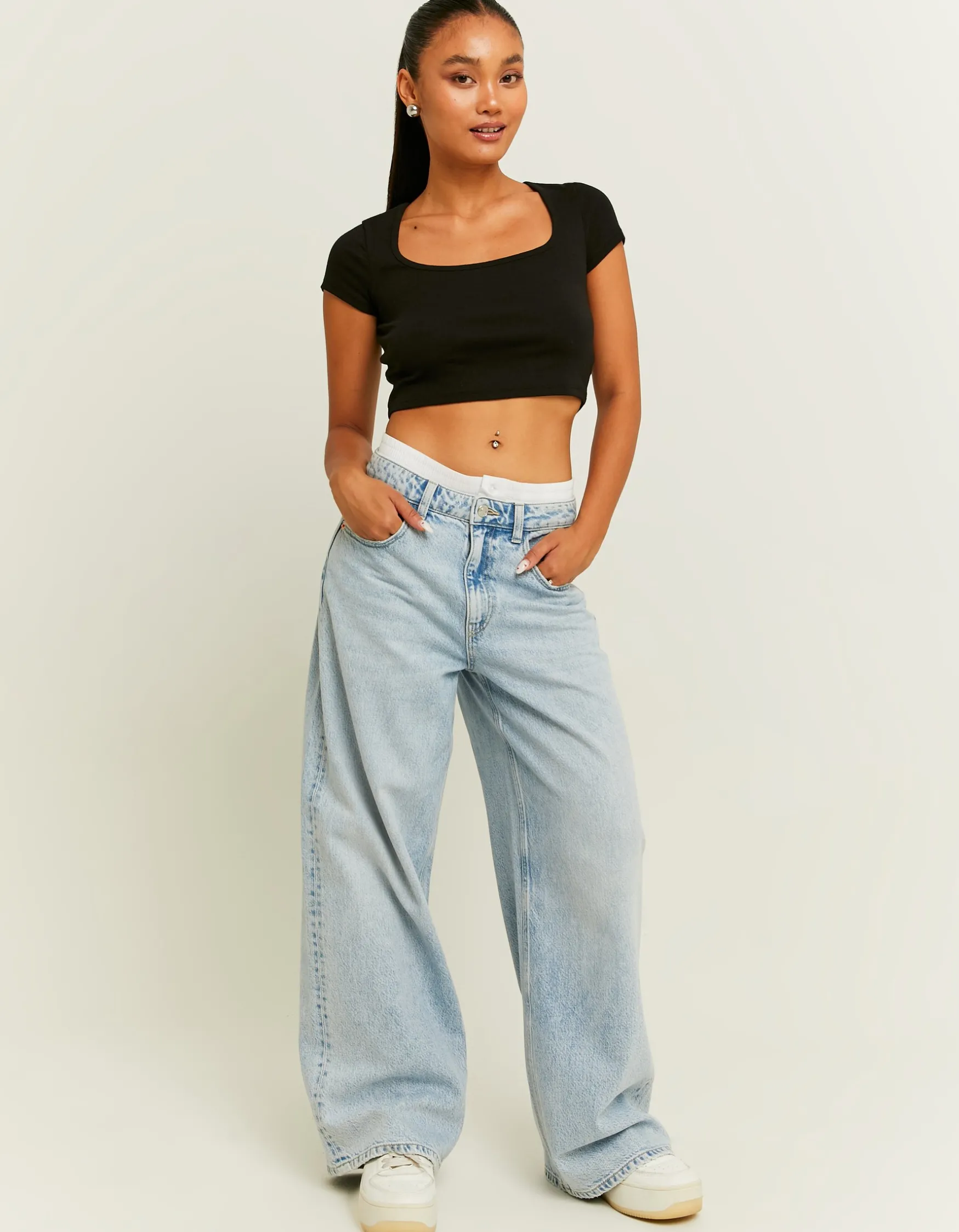 Tally Weijl Weite Jeans mit Boxer-Detail^ Jeans